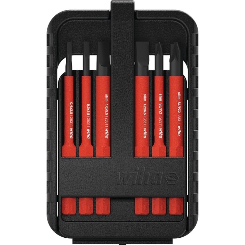 Produktabbildung Nr. 1: wiha Wechselklingensatz slimBit electric, 6-teilig, Schlitz/PH/PZD/(+/- SL/PZD)Torx®