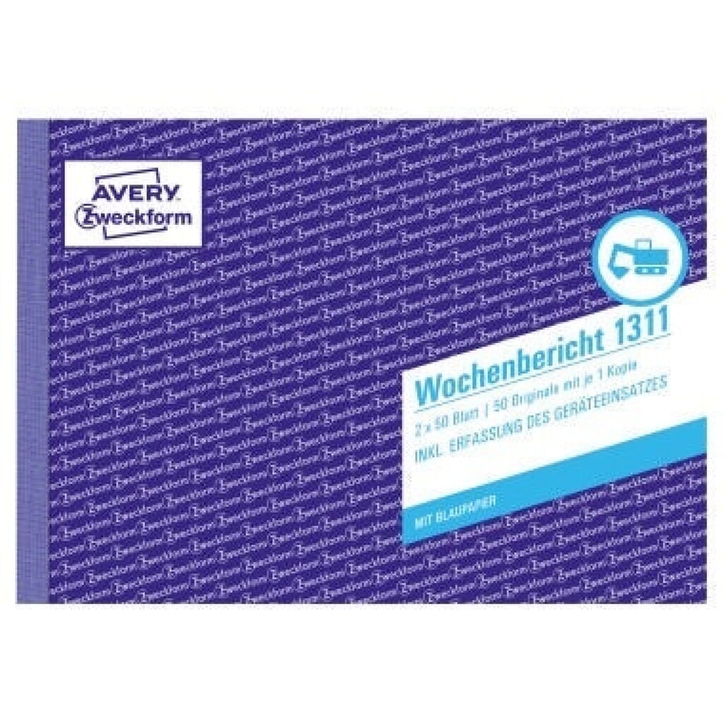 Avery Zweckform Wochenbericht 1311 DIN A5 quer 2x50Blatt Produktabbildung: Avery Zweckform Wochenbericht 1311 DIN A5 quer 2x50Blatt