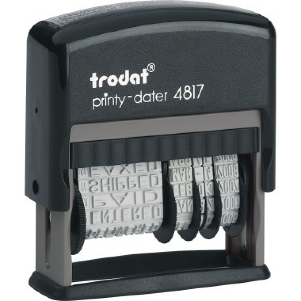 Produktabbildung: trodat Wortbandstempel Printy Dater 20448 46x4mm grau/schwarz