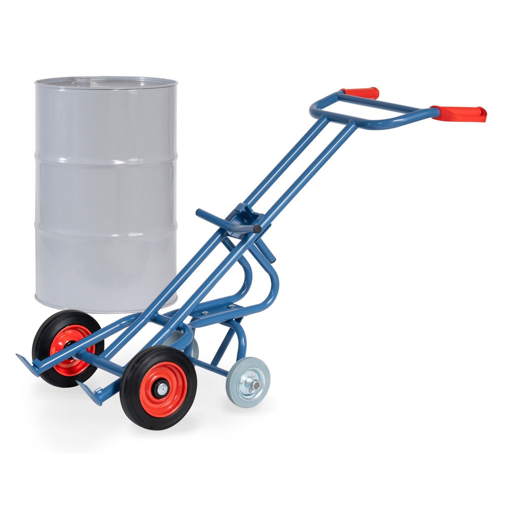 Zdjęcie produktu: Wózek do beczek fetra®, udźwig 300 kg, z 2 rolkami podporowymi, ogumienie z pełnej gumy