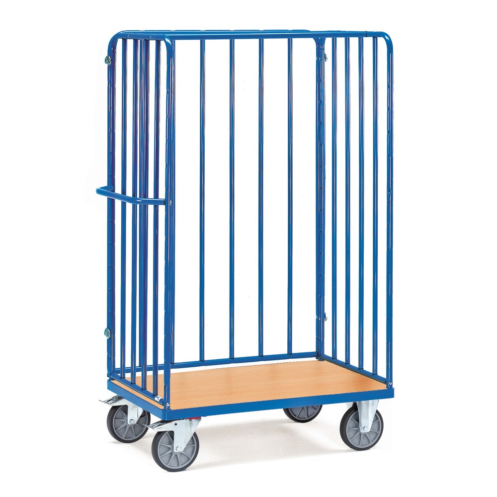 Zdjęcie produktu: Wózek do paczek fetra®, z 3 ściankami z podpórkami, powierzchnia ładunkowa szer. x gł. 1 000 x 600 mm, wysokość 1 800 mm