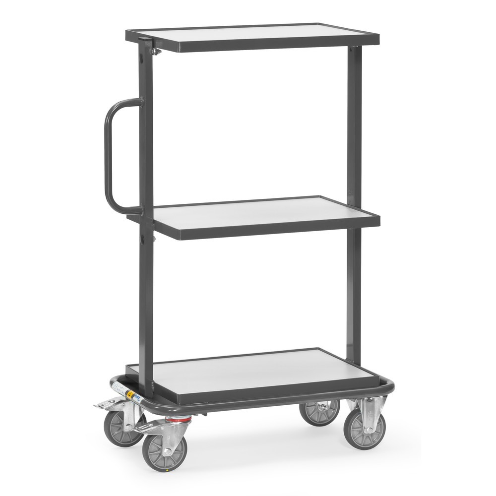 Zdjęcie produktu nr 1: Wózek dostawiany ESD fetra®, udźwig 200 kg, 3 powierzchnie ładunkowe o wymiarach 405 x 605 mm, z półkami