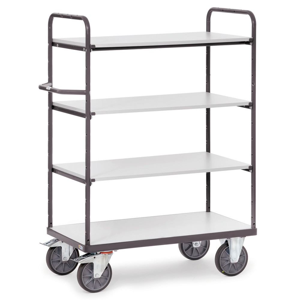 Zdjęcie produktu: Wózek piętrowy ESD fetra®, z drewnianymi półkami, 4 powierzchnie ładunkowe, 500 x 850 mm, wysokość 1511 mm