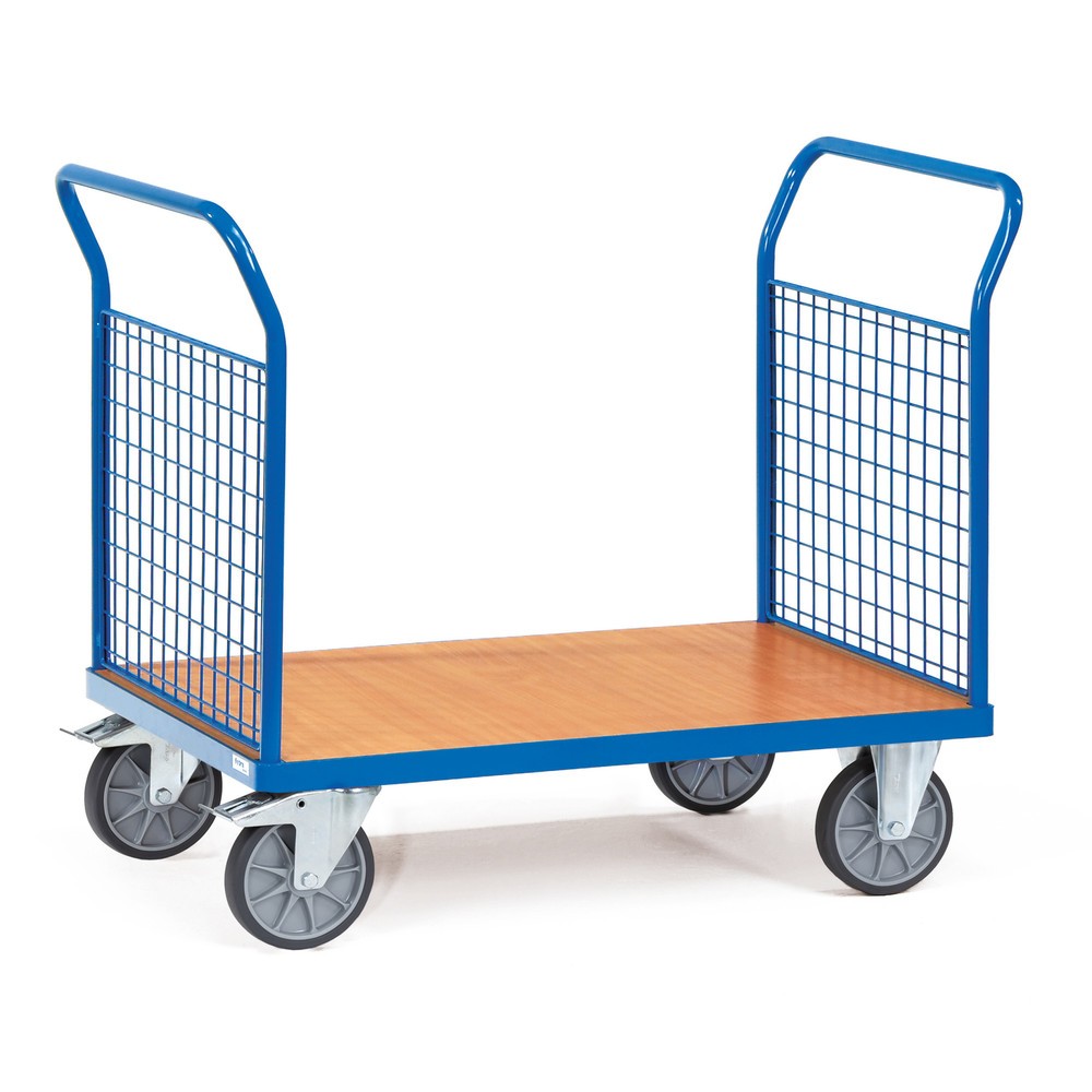 Zdjęcie produktu nr 1: Wózek platformowy fetra®, ze ścianami kratowymi z 2 stron, powierzchnia ładunkowa szer. × gł. 800 × 1200 mm