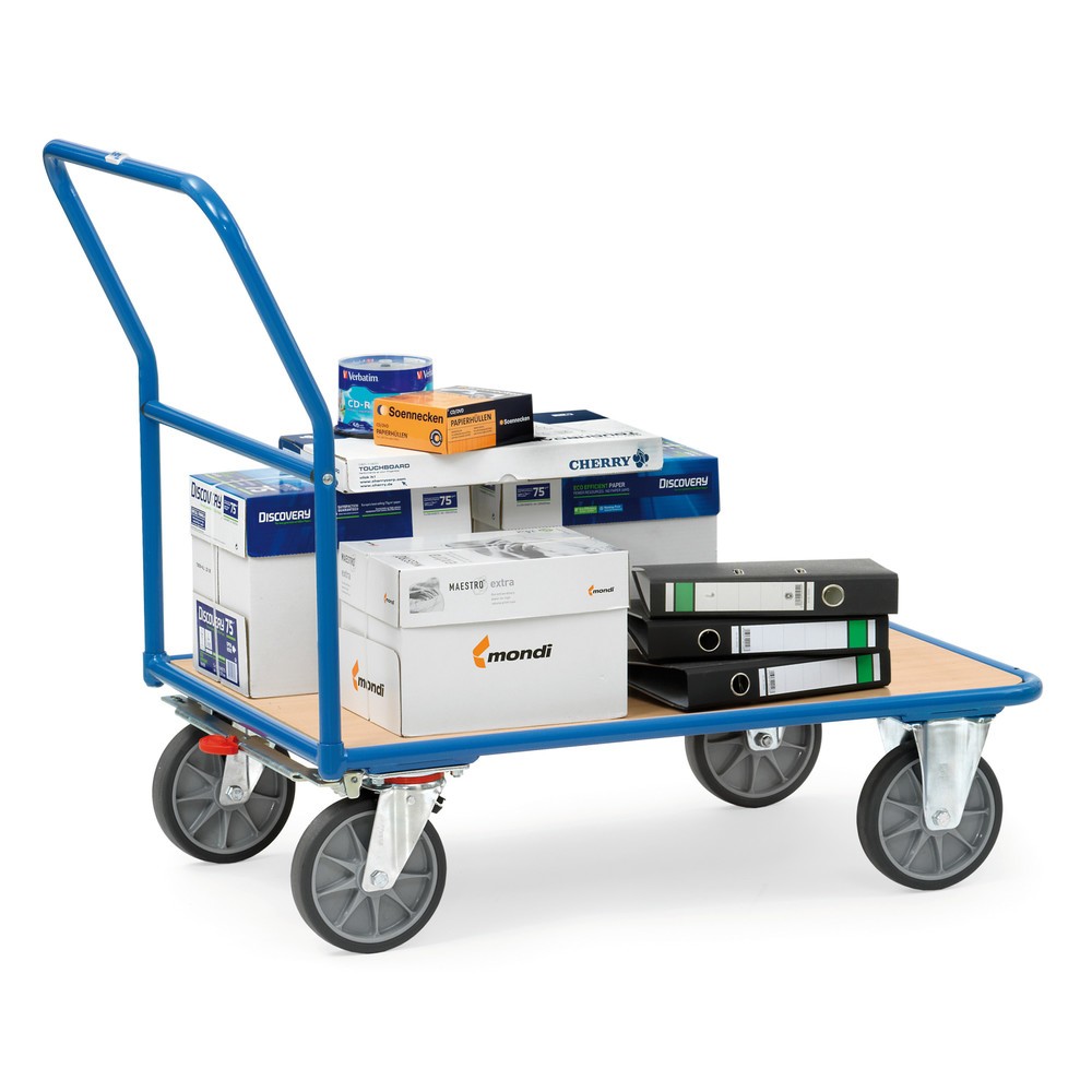 Zdjęcie produktu nr 3: Wózek platformowy fetra® z drewnianą powierzchnią ładunkową szer. x gł. 500 x 850 mm, udźwig 400 kg