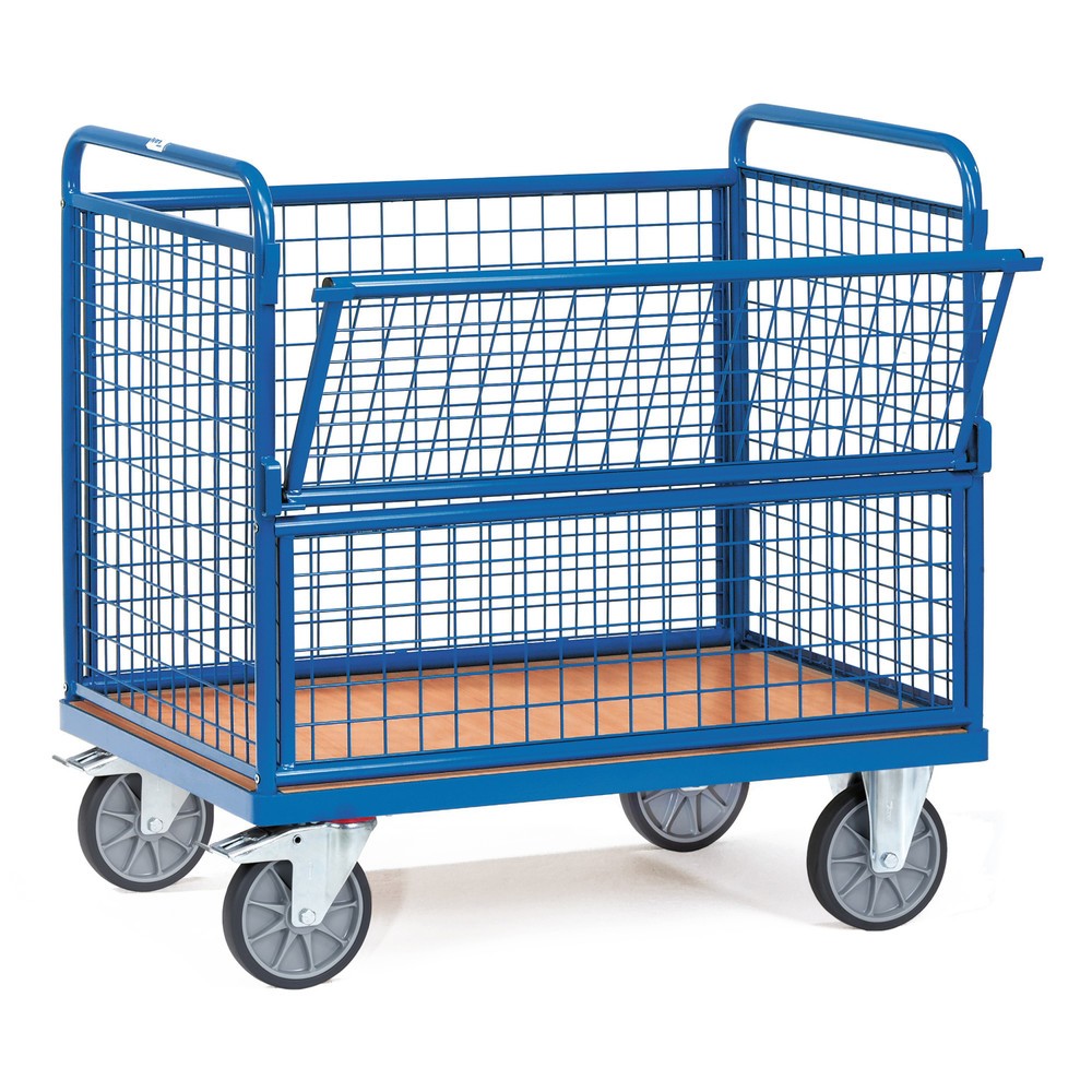 Zdjęcie produktu: Wózek skrzyniowy fetra® ze ścianami kratowymi, powierzchnia ładunkowa 1 000 x 700 mm