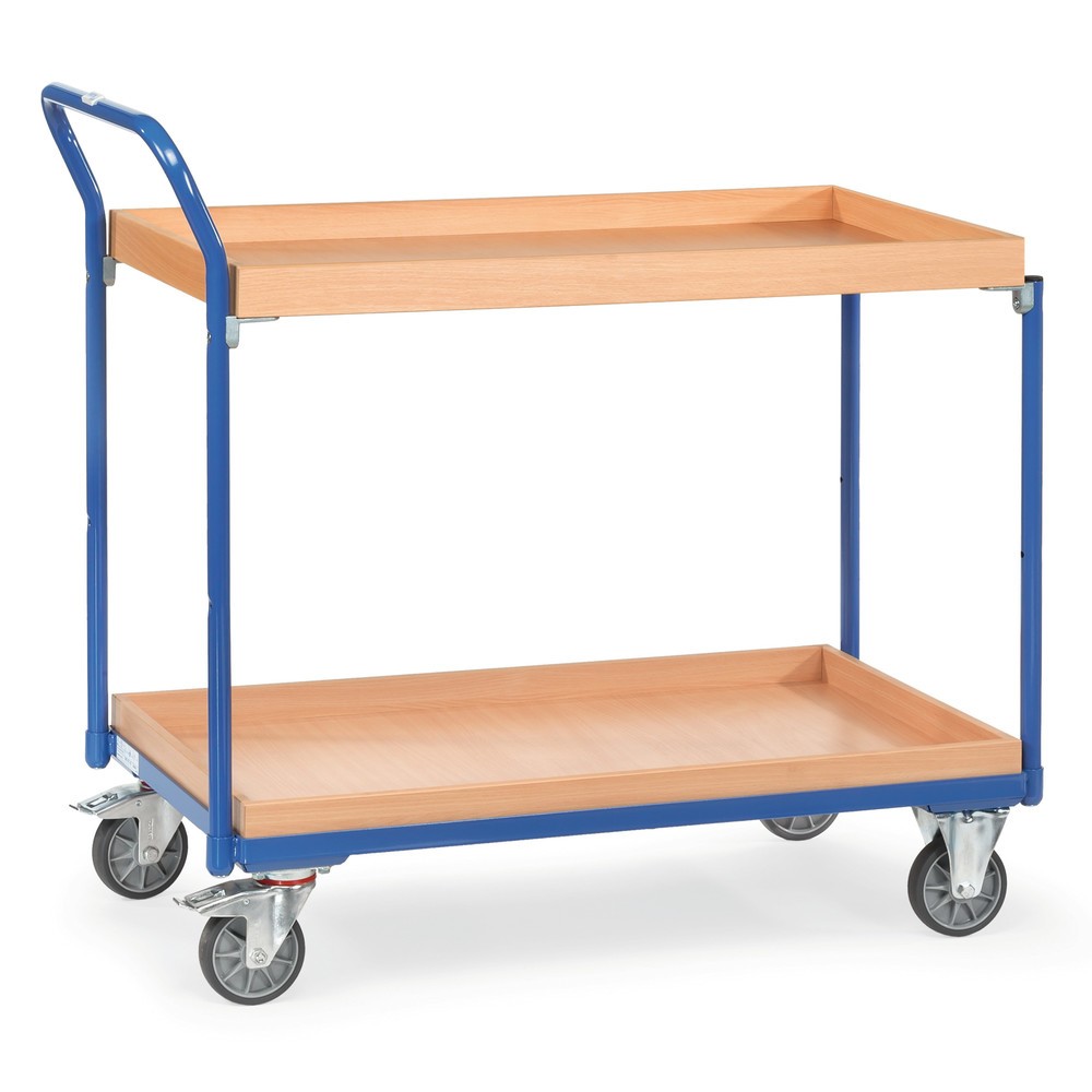 Zdjęcie produktu: Wózek stołowy fetra® z 2 pojemnikami drewnianymi po 850 x 500 mm, wysokość 1 030 mm