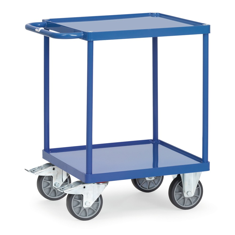 Zdjęcie produktu: Wózek stołowy i montażowy fetra® z wannami z blachy stalowej, powierzchnia ładunkowa 600 x 600 mm