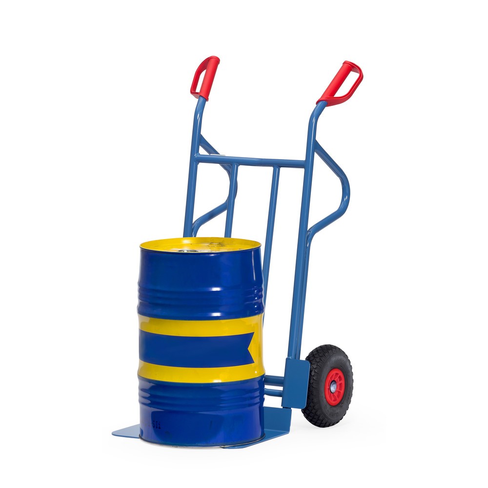 Zdjęcie produktu nr 4: Wózek transportowy fetra®, wysokość 1200 mm, udźwig 350 kg, szufla szer. x gł. 480 x 300 mm, z pałąkami do odkładania, ogumienie PU