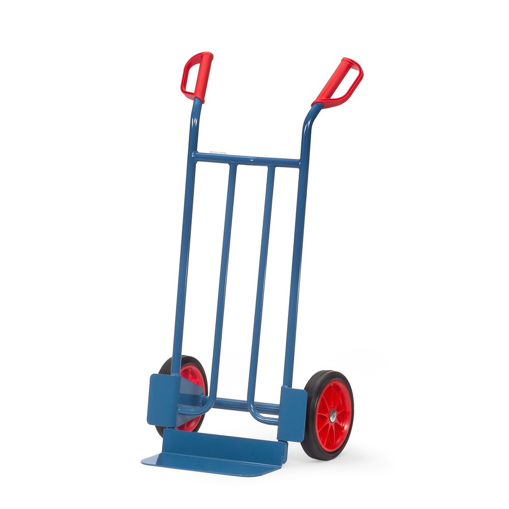 Zdjęcie produktu: Wózek transportowy fetra®, wysokość 1150 mm, udźwig 250 kg, szufla szer. x gł. 400 x 150 mm, prosty, ogumienie z pełnej gumy
