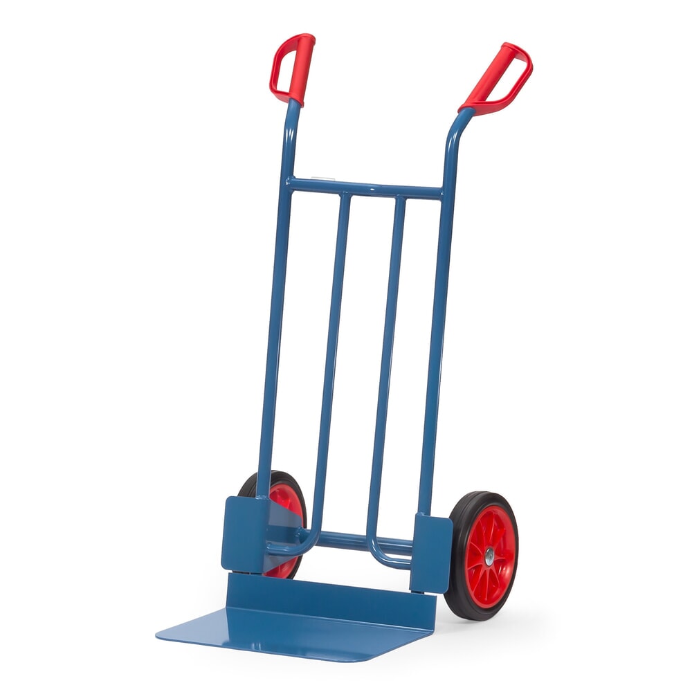 Zdjęcie produktu nr 1: Wózek transportowy fetra®, wysokość 1150 mm, udźwig 250 kg, szufla szer. x gł. 480 x 300 mm, prosty, ogumienie z pełnej gumy
