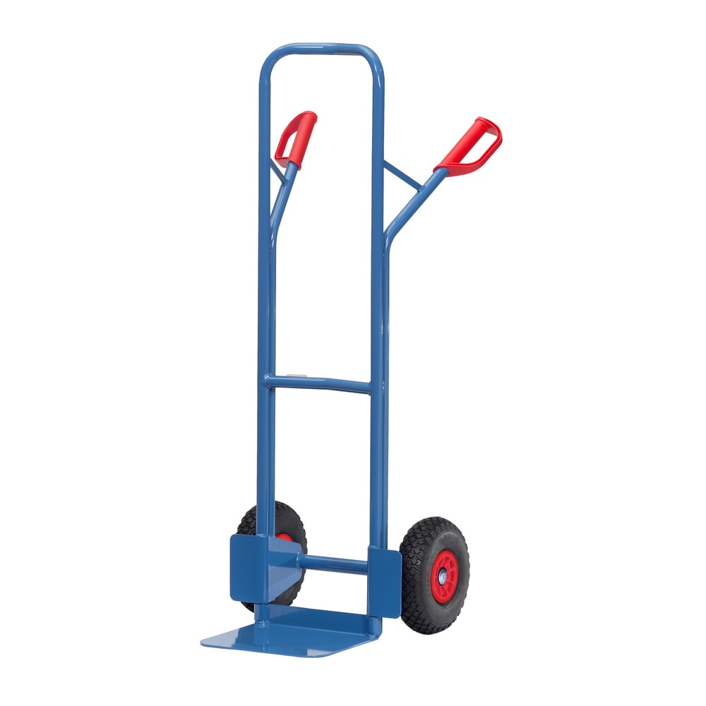 Zdjęcie produktu nr 1: Wózek transportowy fetra®, wysokość 1300 mm, udźwig 300 kg, szufla szer. x gł. 320 x 250 mm, z pałąkiem poprzecznym górnym, ogumienie PU
