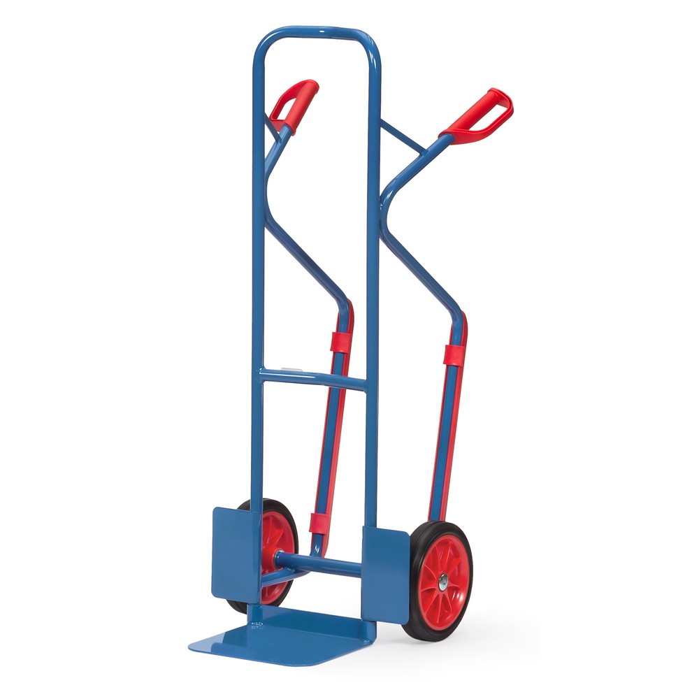 Zdjęcie produktu: Wózek transportowy fetra®, udźwig 300 kg, szufla szer. x gł. 320 x 250 mm, z płozami ślizgowymi, ogumienie z pełnej gumy