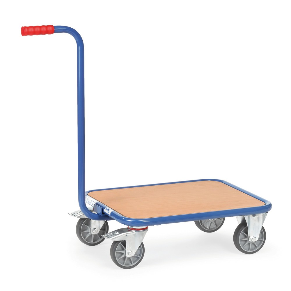 Zdjęcie produktu nr 1: Transporter z uchwytem fetra®, platforma drewniana, 4 koła, udźwig 250 kg