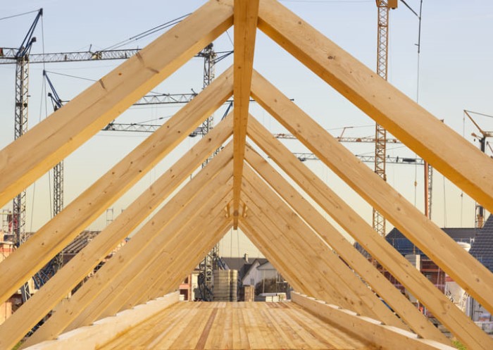 Grundgerüst eines Daches aus Holz