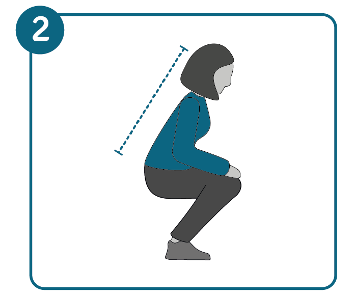 Ergonomie am Steharbeitsplatz: Person in der Seitenansicht mit geradem Rücken