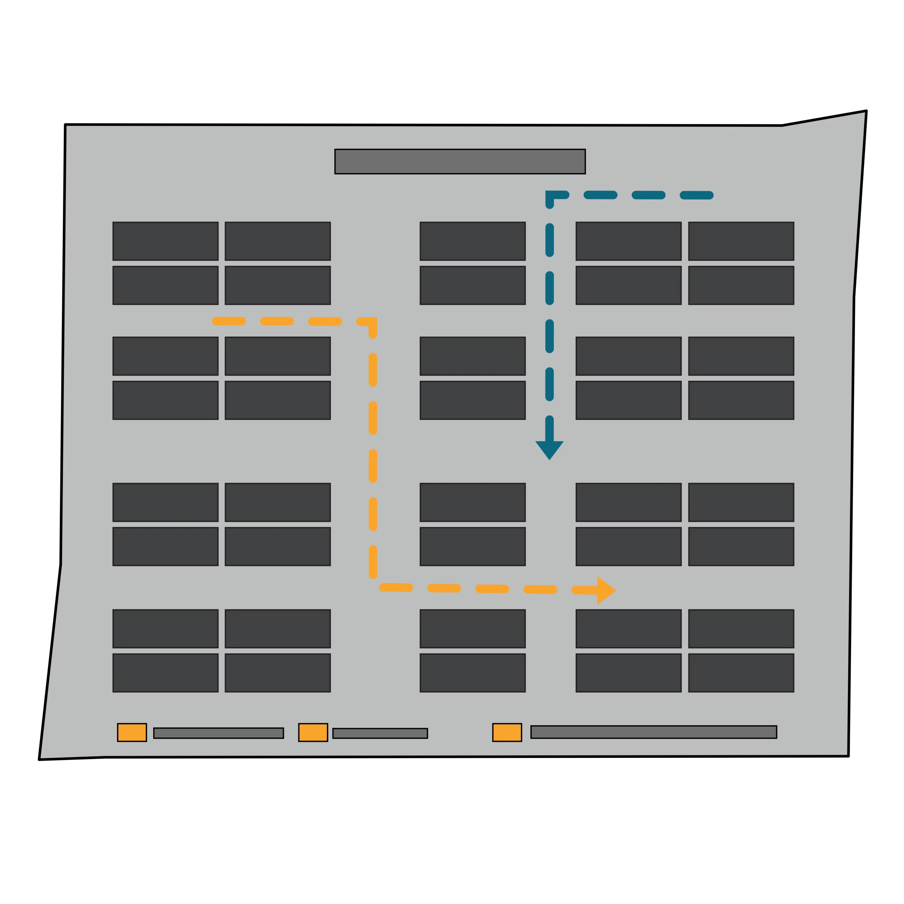Icon zeigt das Lagerlayout als Bestandteil der Lagerplanung