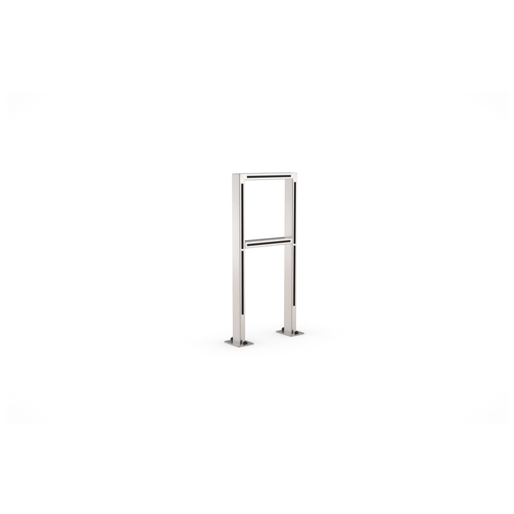Produktabbildung Nr. 1: wsm® Anlehnbügel mit Knierohr, zum Aufdübeln, 2 Stellplätze, Edelstahl