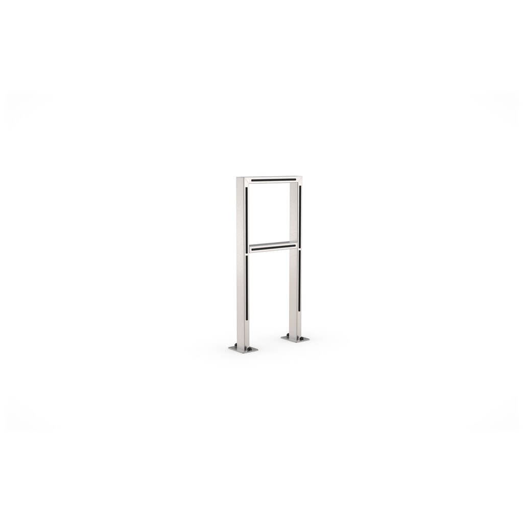 wsm® Anlehnbügel mit Knierohr, zum Aufdübeln, 2 Stellplätze, Edelstahl Produktabbildung: wsm® Anlehnbügel mit Knierohr, zum Aufdübeln, 2 Stellplätze, Edelstahl