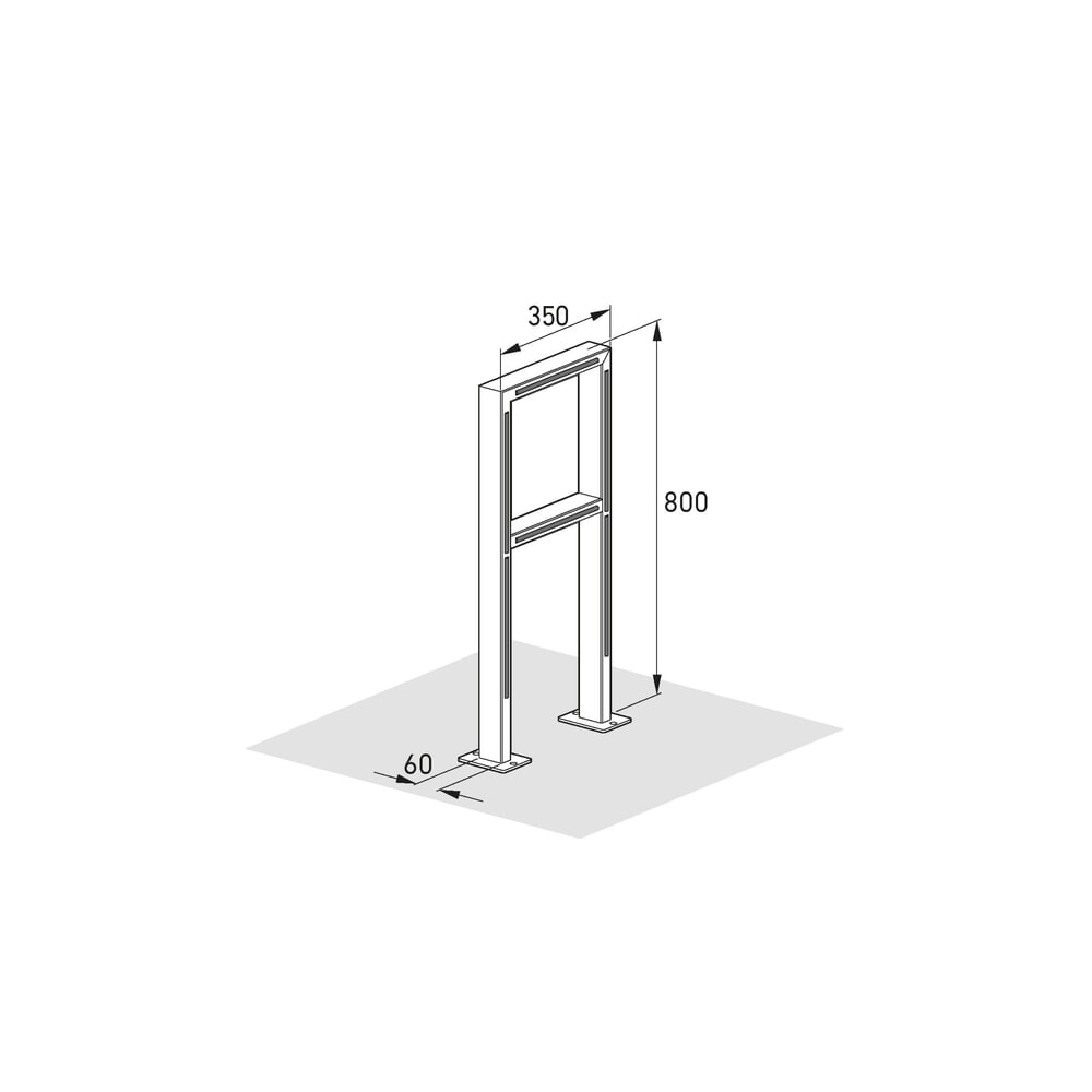 Produktabbildung Nr. 9: wsm® Anlehnbügel mit Knierohr, zum Aufdübeln, 2 Stellplätze, Edelstahl