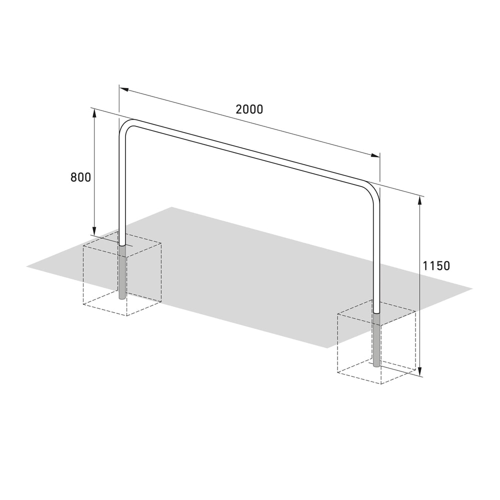 Produktabbildung Nr. 5: wsm® Anlehnbügel, Standard, zum Einbetonieren, Länge 2.000 mm