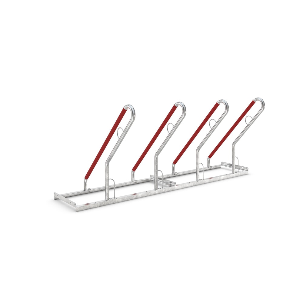 Produktabbildung Nr. 1: wsm® Anlehnparker 0500 XBF, zum Aufdübeln, feuerverzinkt, 1-seitige Radeinstellung, 4 Stellplätze, Radabstand 500 mm