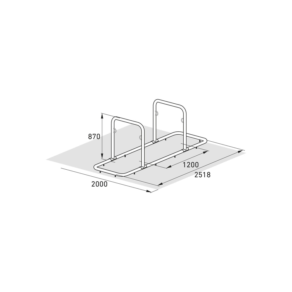 Produktabbildung Nr. 7: wsm® Anlehnsystem GALAXY XL, 2-seitige Radeinstellung, 4 Stellplätze, Breite 2.520 mm