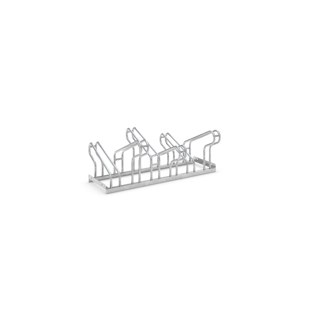 wsm® Bügelparker, 2-seitig, 6 Stellplätze, verzinkt Produktabbildung: wsm® Bügelparker, 2-seitig, 6 Stellplätze, verzinkt