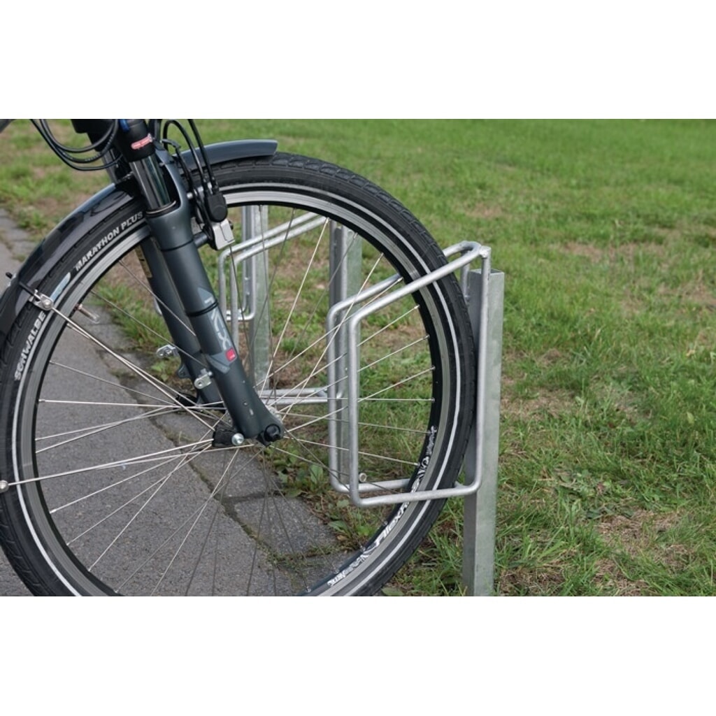 Produktabbildung: WSM Fahrradklemmbügel, Anzahl Radstände 1, 1-seitig 90 ° verzinkt, zum Einbetonieren