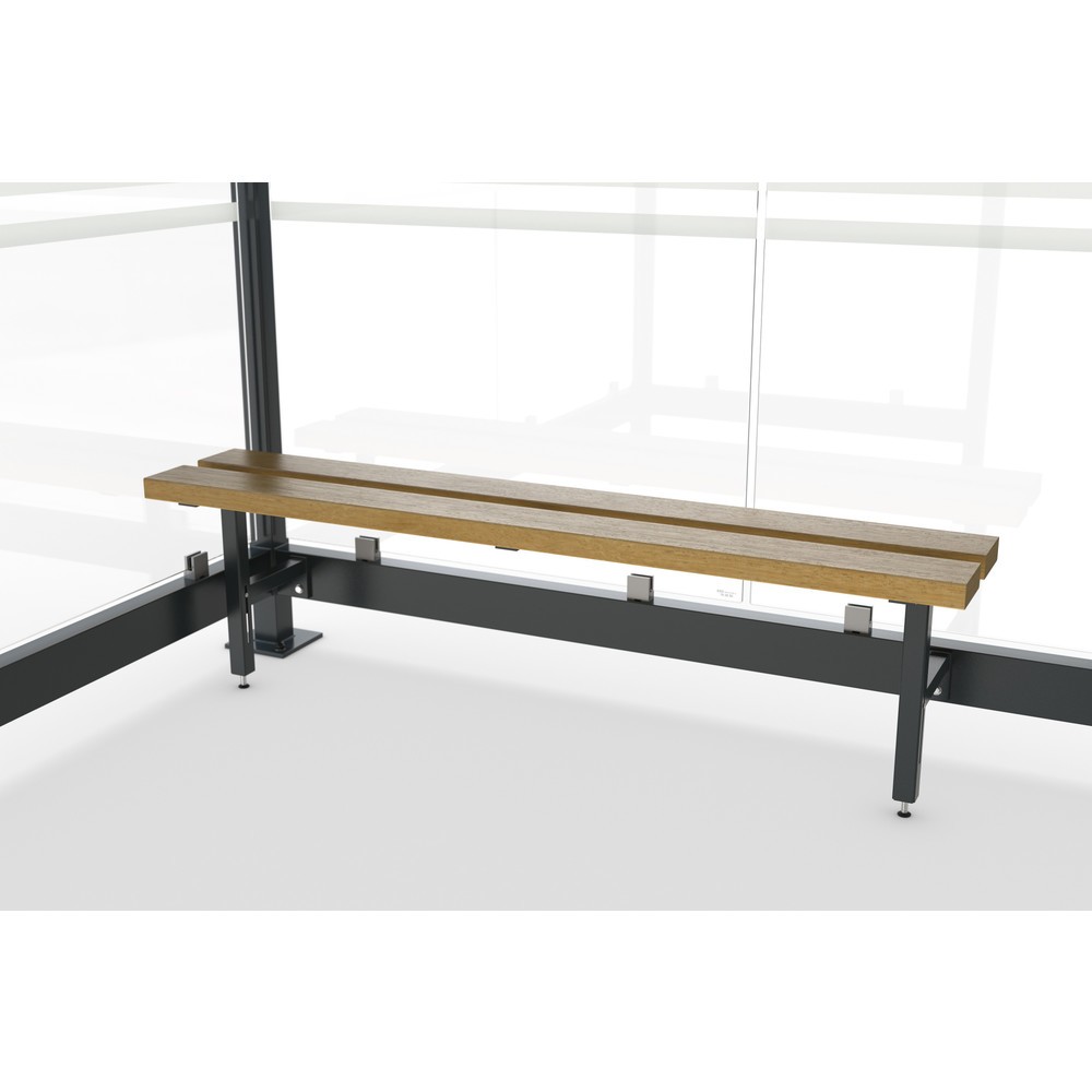 Produktabbildung Nr. 2: wsm® Komplett-Set Raucherunterstand Köln K2 c/b, inkl. Sitzbank u. Wandascher, ohne Beleuchtung, ohne Überpflasterung