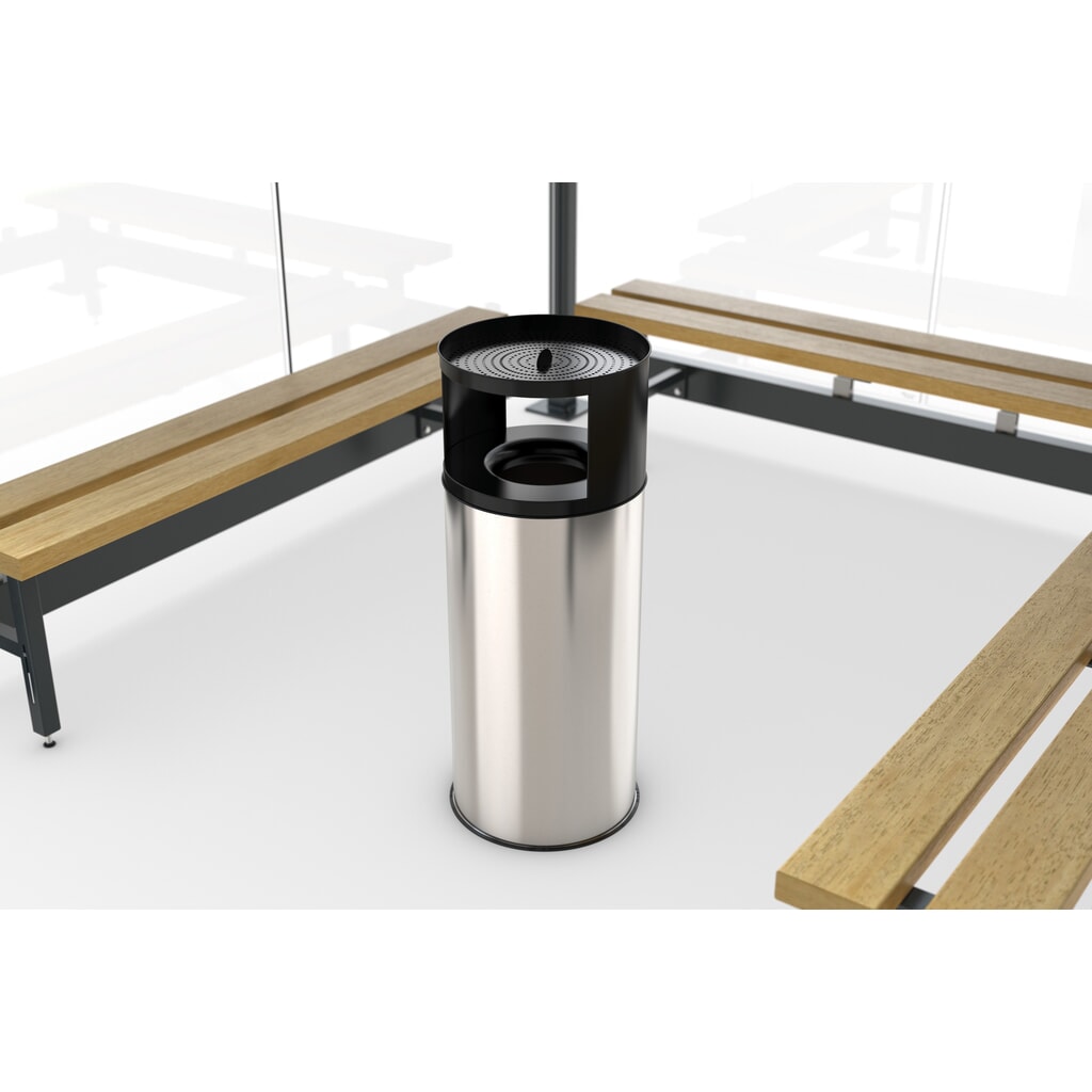 Produktabbildung Nr. 4: wsm® Raucherunterstand Köln, U-Form, inkl. Bank und Standascher