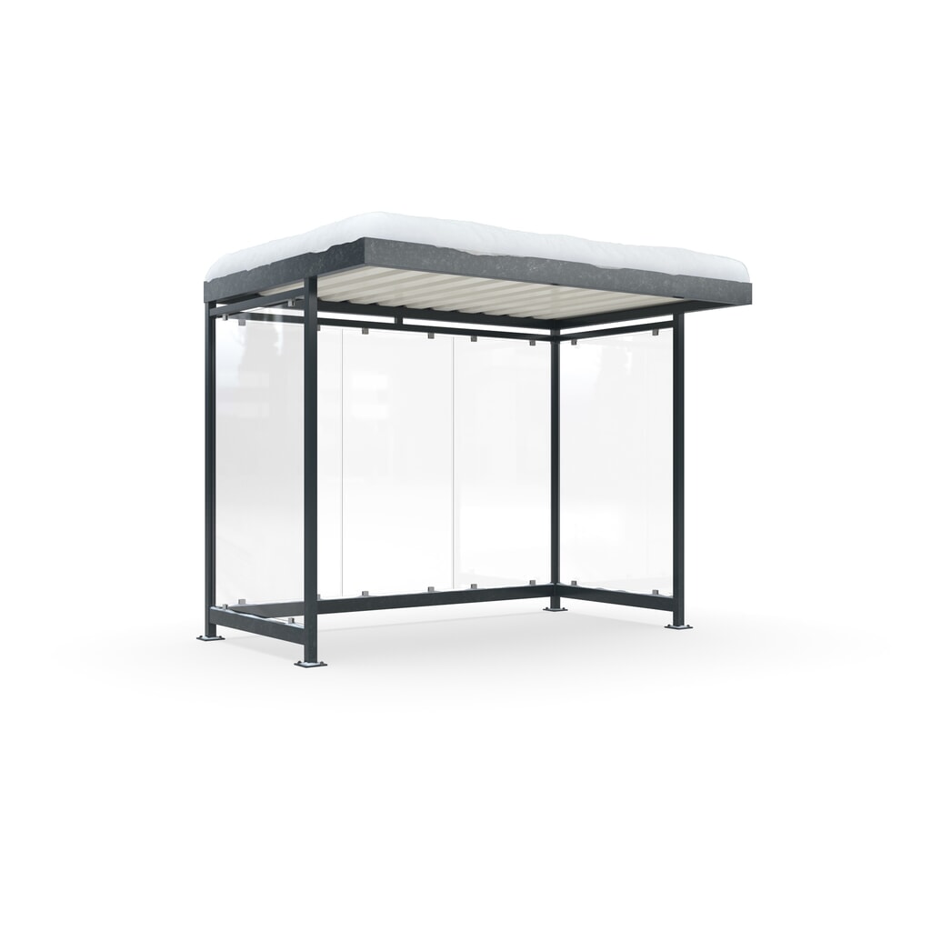 wsm® Raucherunterstand KÖLN ALPINE, fertig montiert, Schneelast max. 4,15 kN/m², 5 Elemente, ohne Überpflasterung, anthrazitgrau Produktabbildung: wsm® Raucherunterstand KÖLN ALPINE, fertig montiert, Schneelast max. 4,15 kN/m², 5 Elemente, ohne Überpflasterung, anthrazitgrau