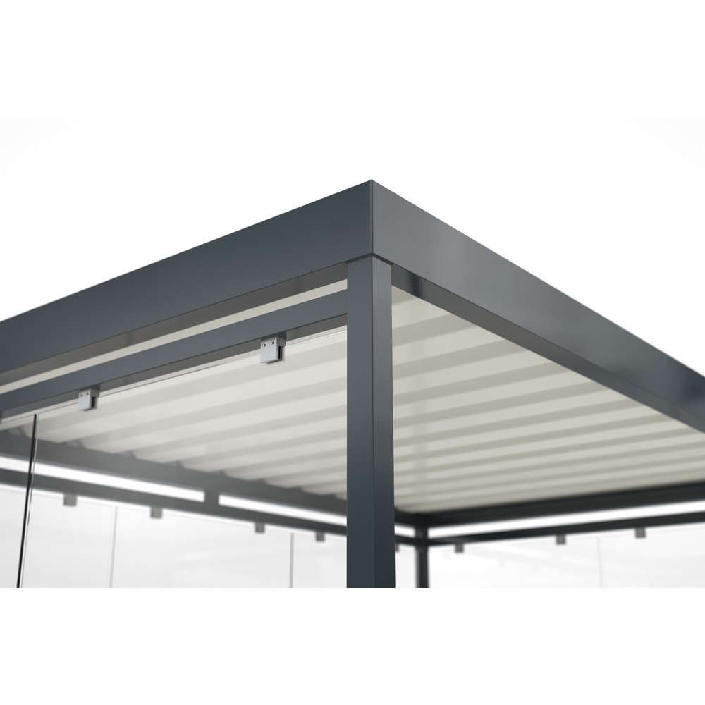 Produktabbildung Nr. 5: wsm® Raucherunterstand KÖLN ALPINE, fertig montiert, Schneelast max. 4,15 kg/m², 5 Elemente, ohne Überpflasterung, grauweiß