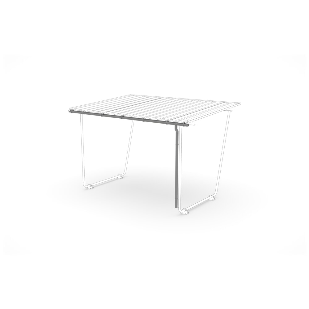 Produktabbildung: wsm® Regenrinne mit Fallrohr für Überdachung Basic, für Breite 4.300 mm