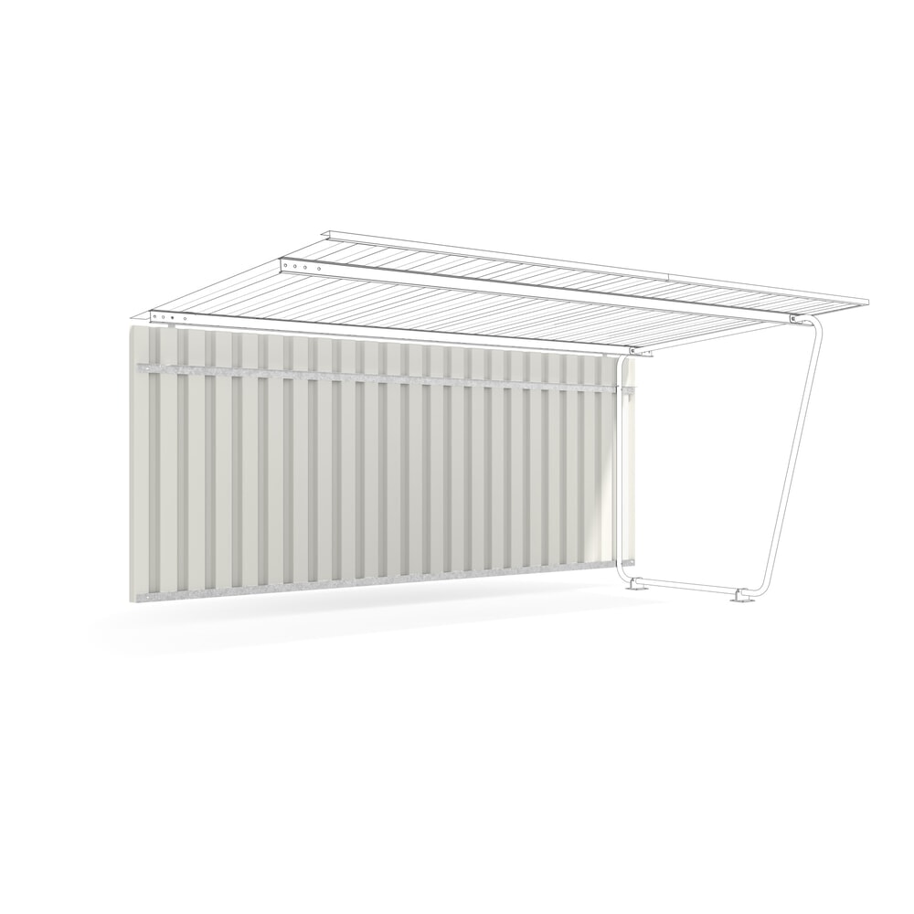Produktabbildung: wsm® Rückwand für Überdachung für 1-seitiges Grundfeld mit Breite 4.300 mm