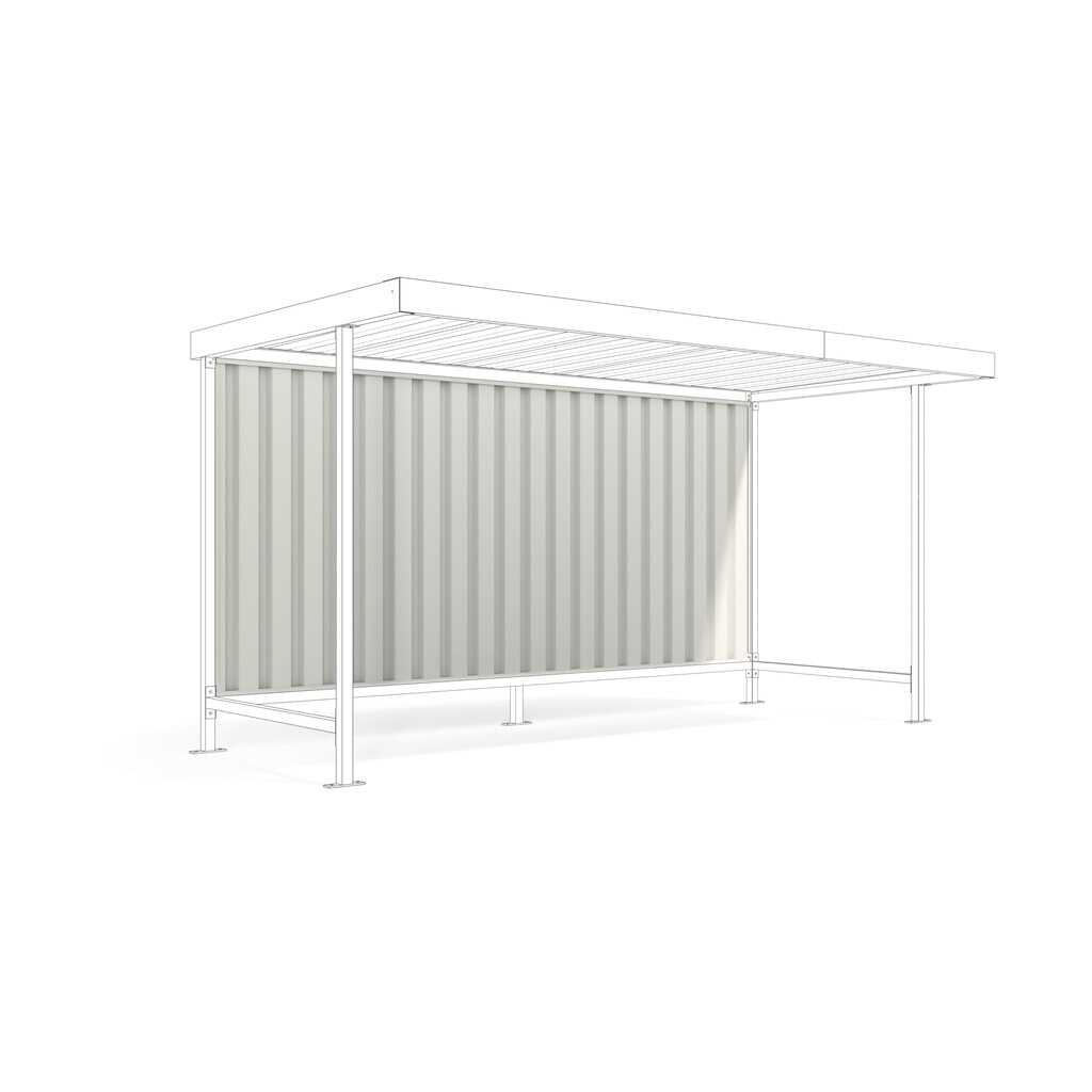 Produktabbildung: wsm® Rückwand für Überdachung VARIO, Profilblech