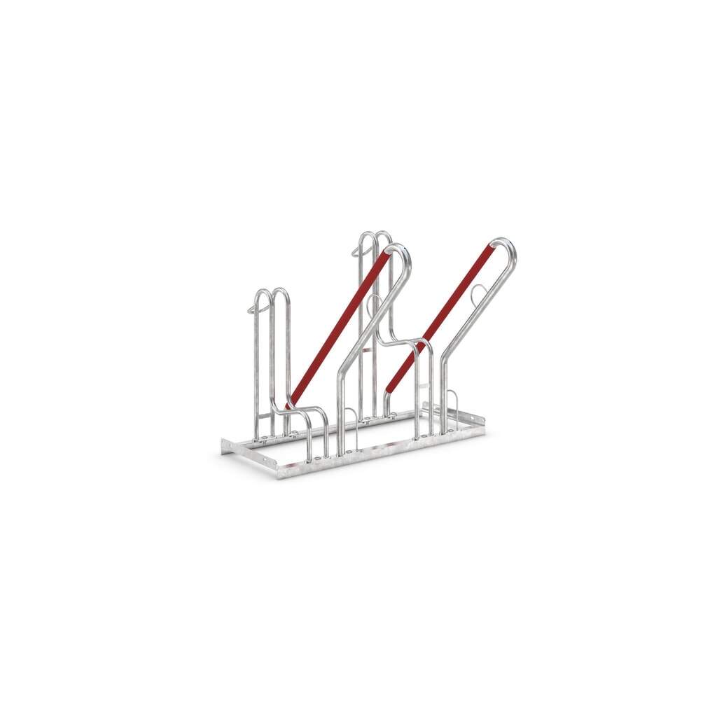 wsm® Standparker 4500 XBF mit Anlehnbügel, feuerverzinkt, 1-seitig, 2 Stellplätze, Radabstand 500 mm Produktabbildung: wsm® Standparker 4500 XBF mit Anlehnbügel, feuerverzinkt, 1-seitig, 2 Stellplätze, Radabstand 500 mm