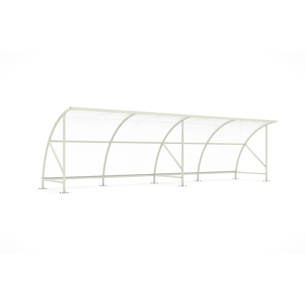 Produktabbildung: wsm® Überdachung BAMBERG im Rundbogen-Design, Breite 8.250 mm, grauweiß