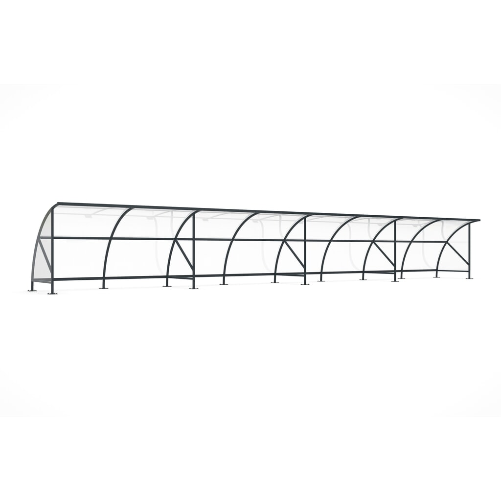 wsm® Überdachung BAMBERG im Rundbogen-Design, Breite 16.450 mm, anthrazitgrau Produktabbildung: wsm® Überdachung BAMBERG im Rundbogen-Design, Breite 16.450 mm, anthrazitgrau