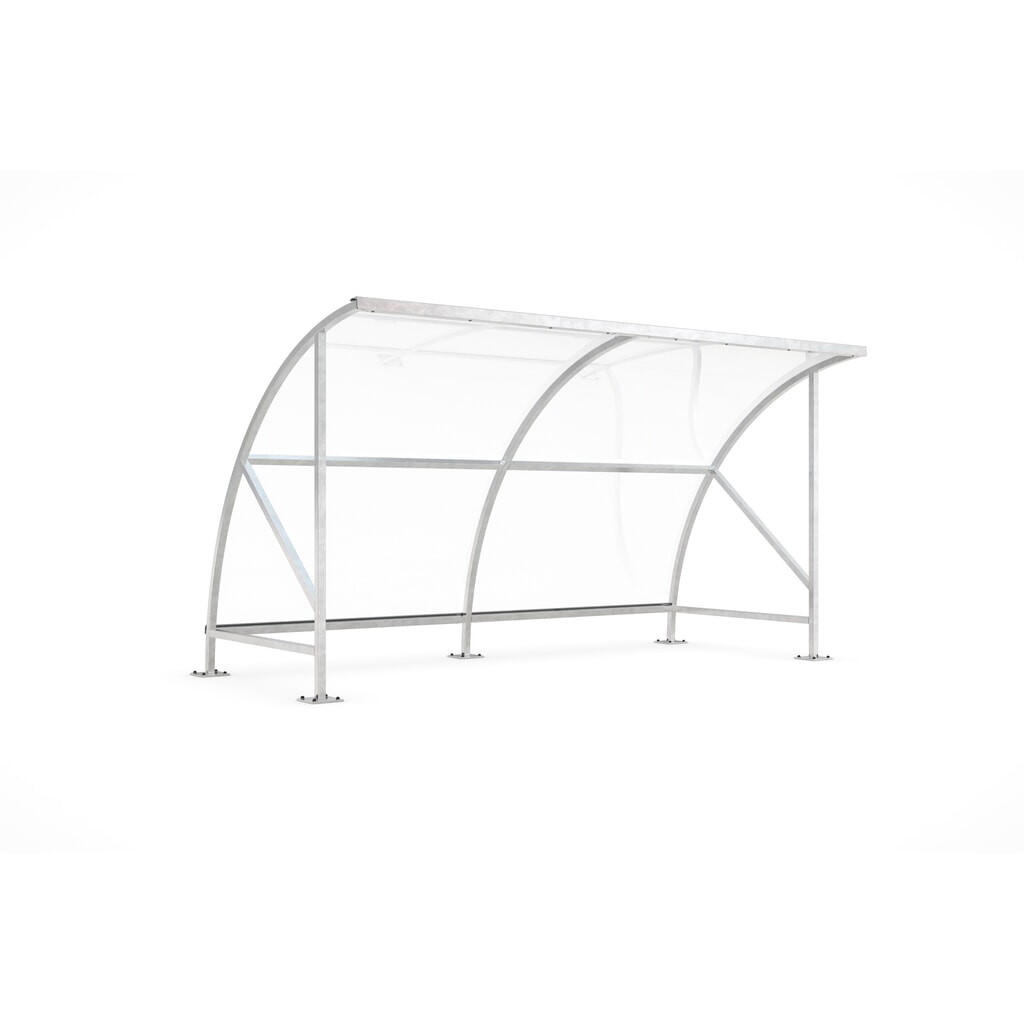 Produktabbildung: wsm® Überdachung BAMBERG im Rundbogen-Design, Breite 4.130 mm, verzinkt