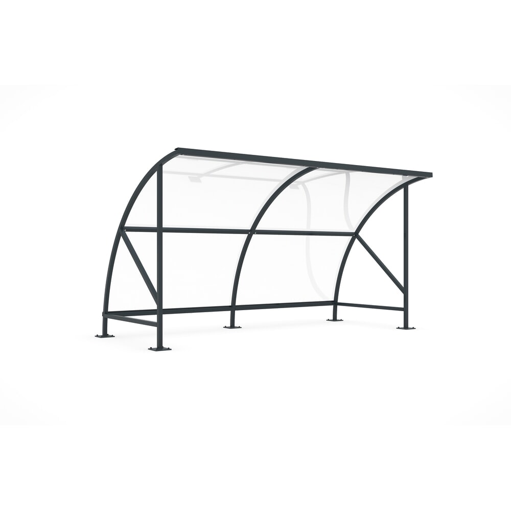 Produktabbildung Nr. 1: wsm® Überdachung SWING im Rundbogen-Design, Breite 4.080 mm, RAL 7016 anthrazitgrau
