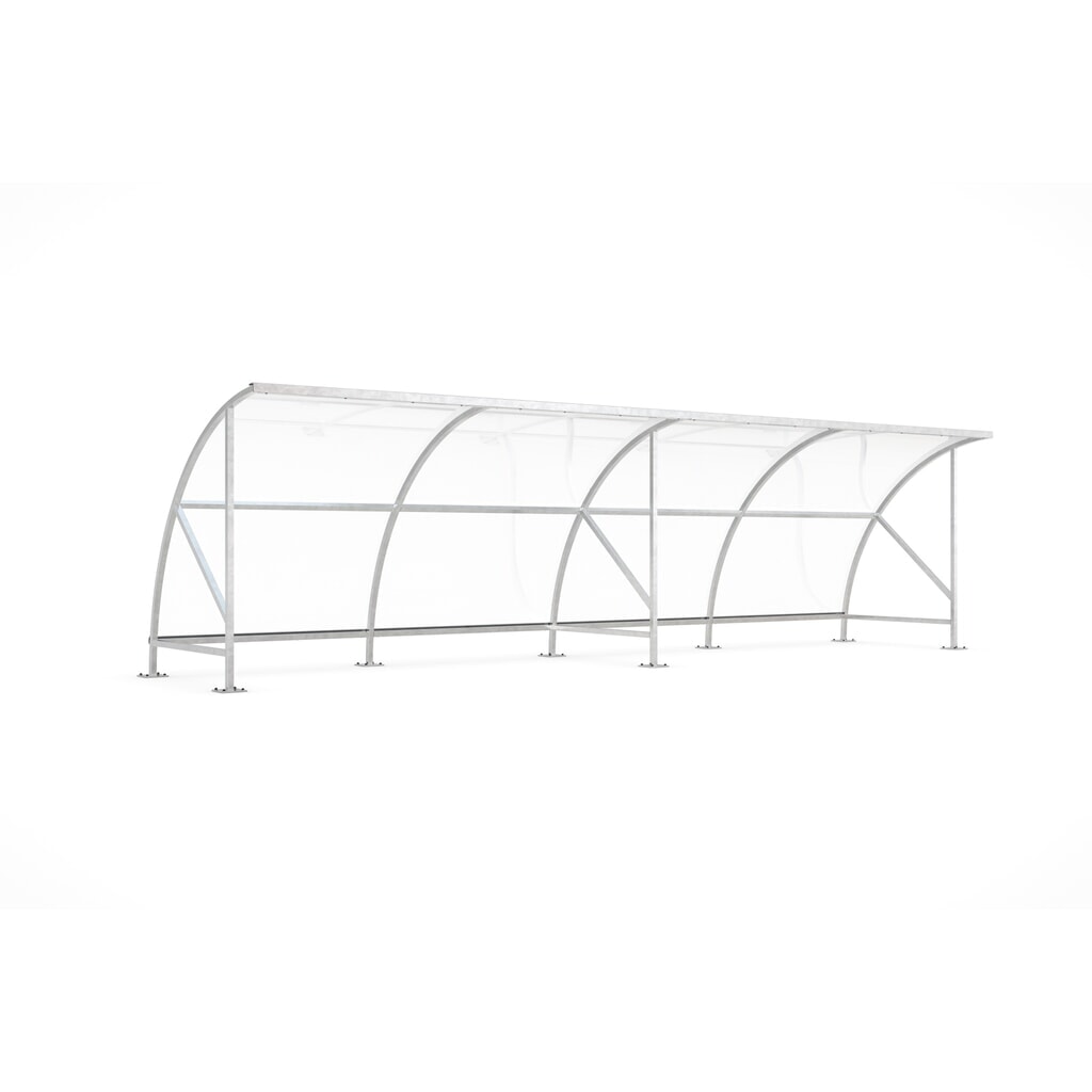 Produktabbildung: wsm® Überdachung BAMBERG im Rundbogen-Design, Breite 8.250 mm, verzinkt