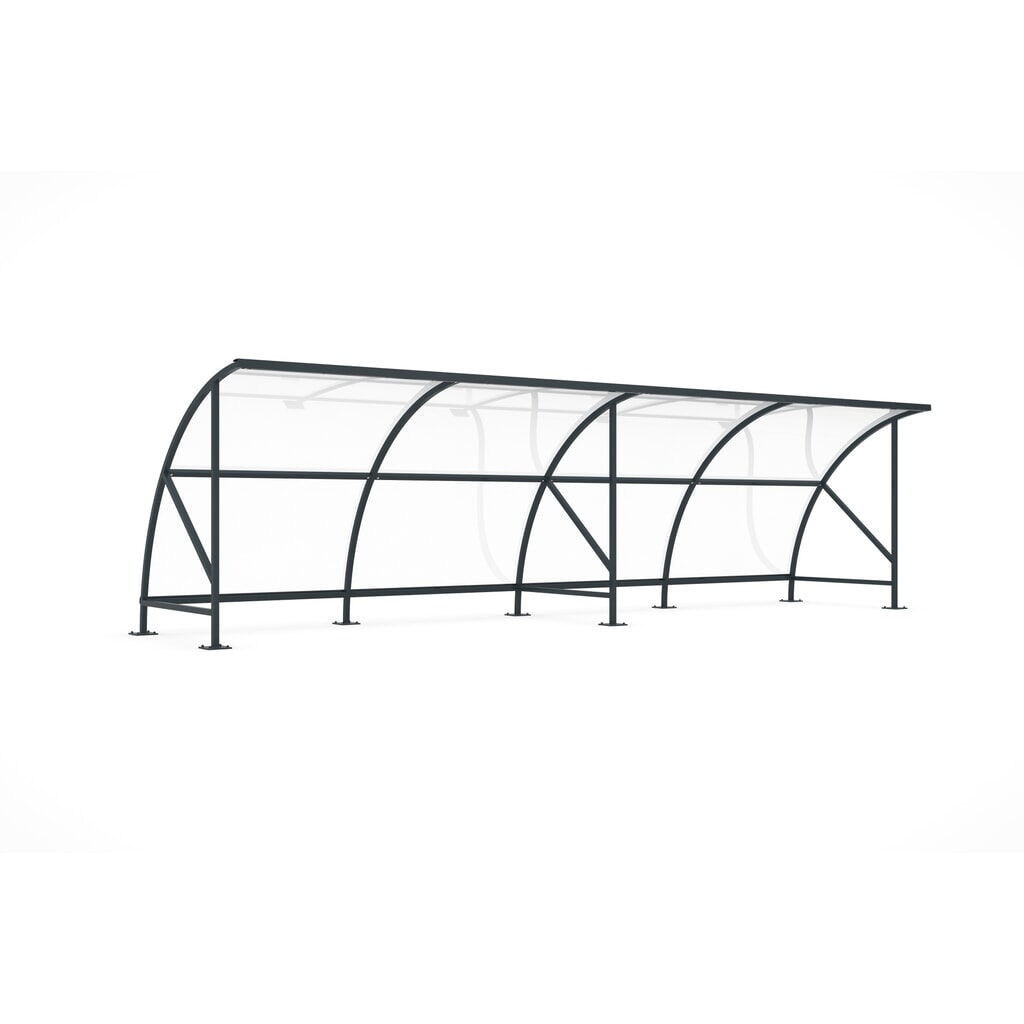 Produktabbildung: wsm® Überdachung BAMBERG im Rundbogen-Design, Breite 8.250 mm, anthrazitgrau