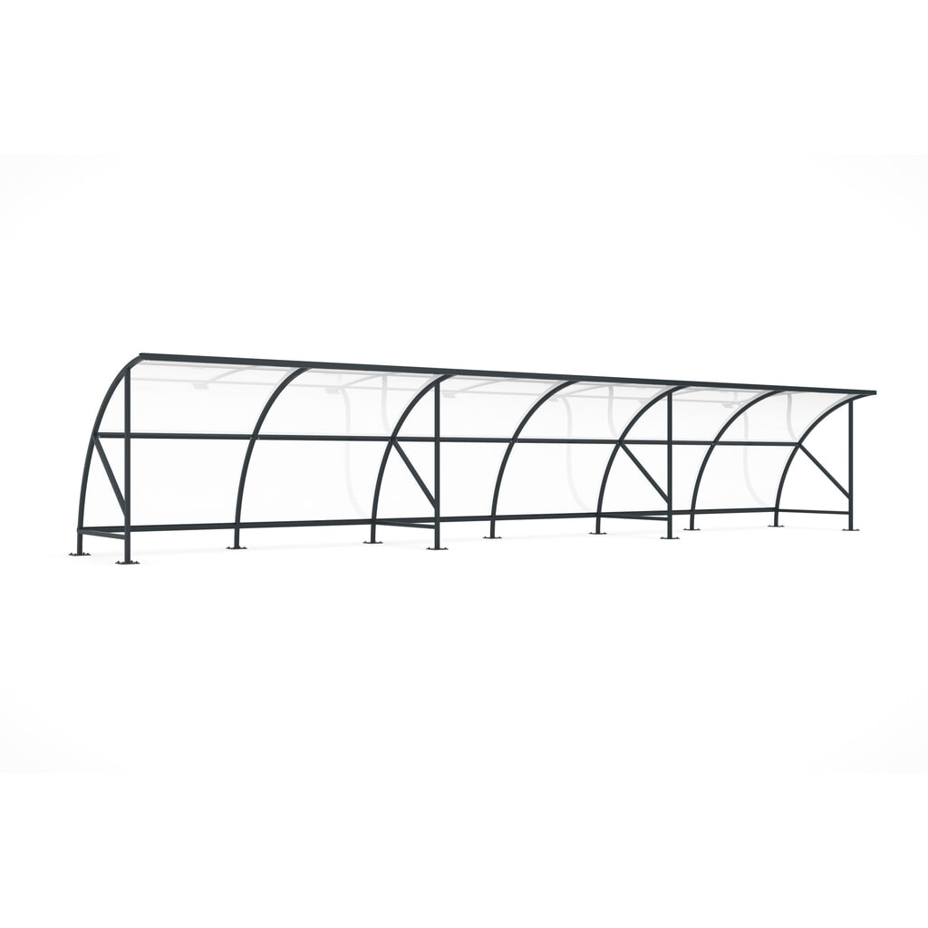 wsm® Überdachung BAMBERG im Rundbogen-Design, Breite 12.350 mm, anthrazitgrau Produktabbildung: wsm® Überdachung BAMBERG im Rundbogen-Design, Breite 12.350 mm, anthrazitgrau