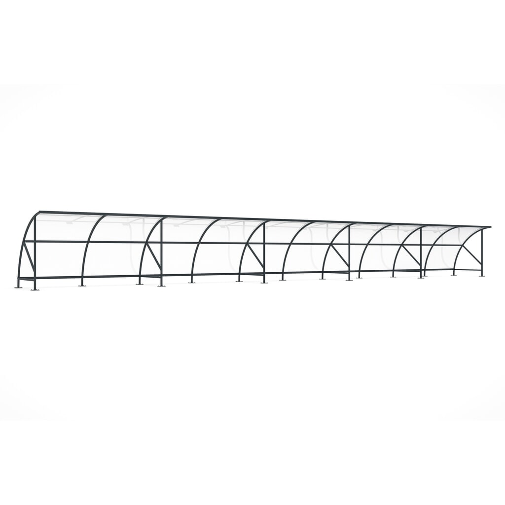 Produktabbildung: wsm® Überdachung BAMBERG im Rundbogen-Design, Breite 20.550 mm, anthrazitgrau