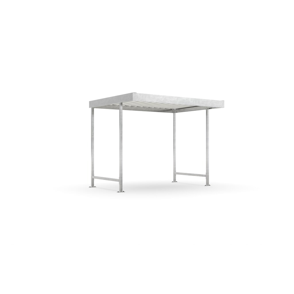 wsm® Überdachung, 1-seitig, GF, HxBxT 2.360 x 2.870 x 2.200 mm, verzinkt Produktabbildung Nr. 1: wsm® Überdachung, 1-seitig, GF, HxBxT 2.360 x 2.870 x 2.200 mm, verzinkt