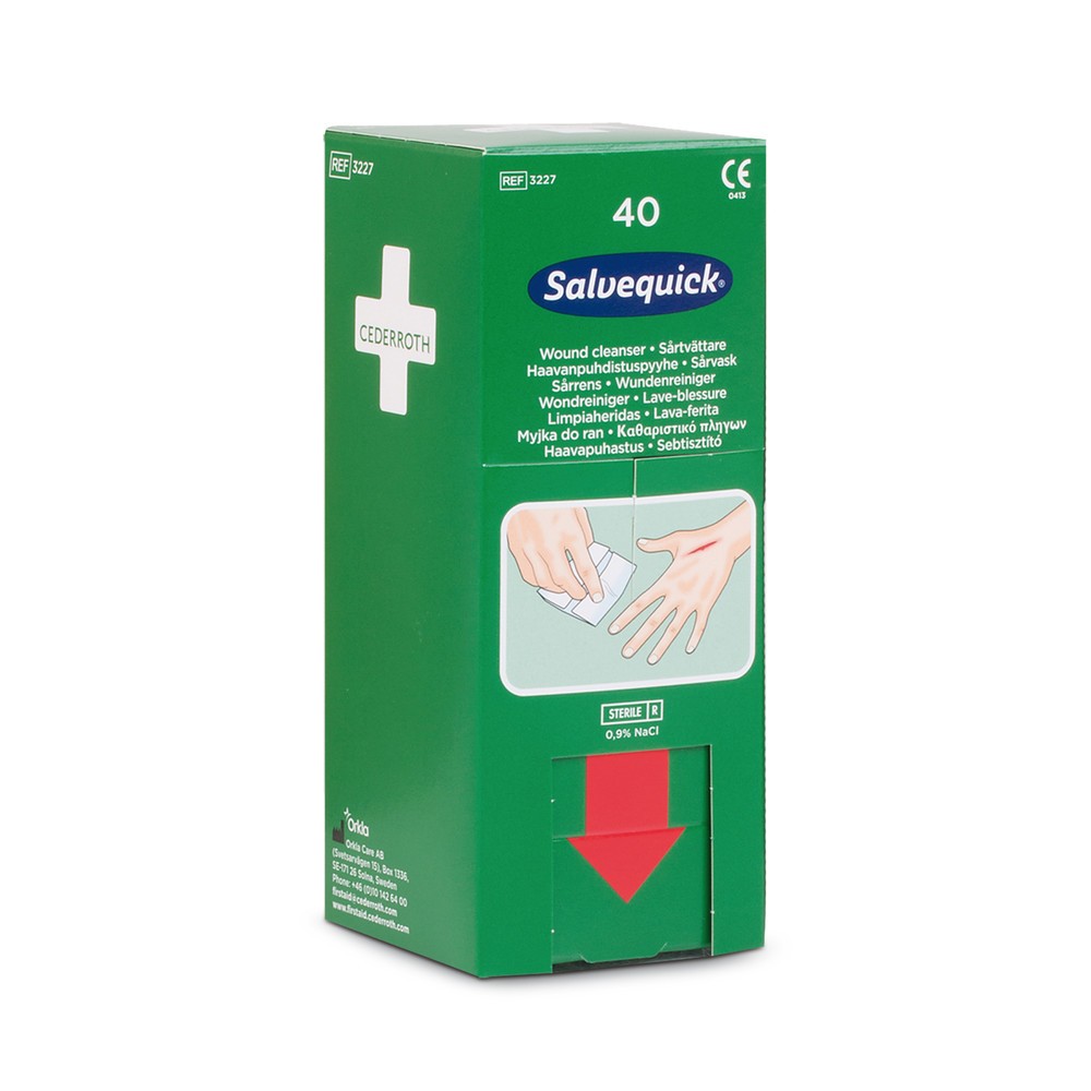 Produktabbildung: Wundreinigungstücher Salvequick, Nachfüllpack à 40 Tücher
