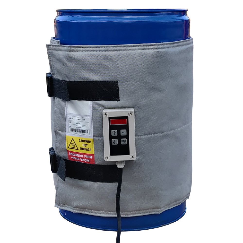Zdjęcie produktu nr 2: Wysokotemperaturowy kołnierz grzewczy do beczek Kuhlmann 50–60 l, 0–200ºC, 230 V, 440 W, dł. x wys. 1380 x 460 mm