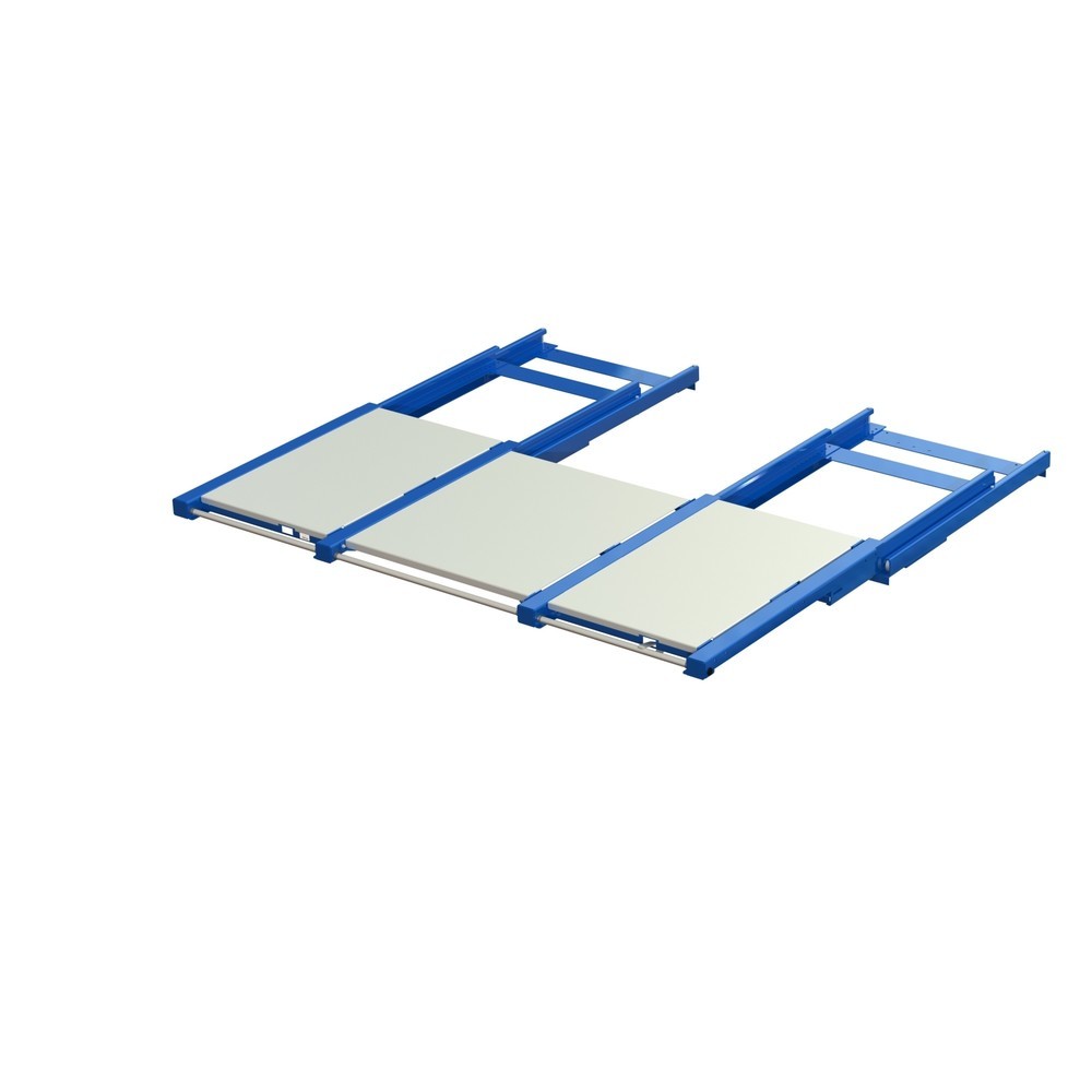 Produktabbildung: XL-Palettenauszug, Tragkraft 1.600 kg, 100 % Auszugstiefe, BxT 2.600 x 1.200 mm, mit Stahlboden