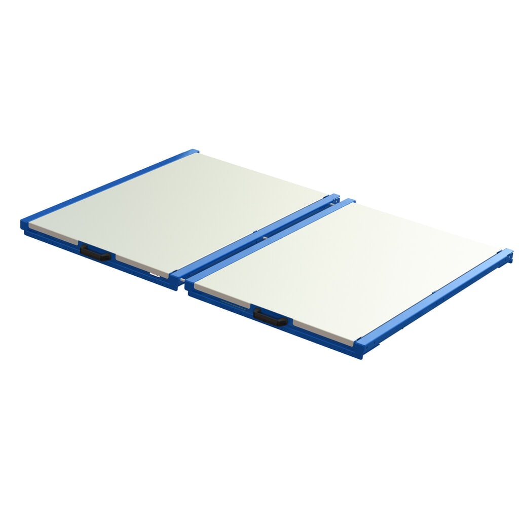 Produktabbildung: XL-Palettenauszug, Tragkraft 400 kg, 70 % Auszugstiefe, BxT 1.700 x 1.200 mm, mit Stahlboden